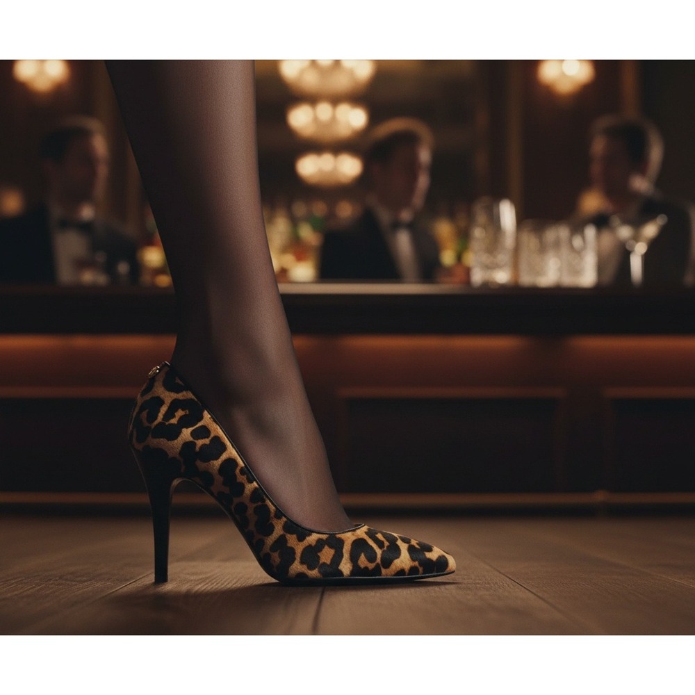 Michael Michael Kors Dorothy Flex Leopard Calf Hair Pumps Heels Brown Black 6M